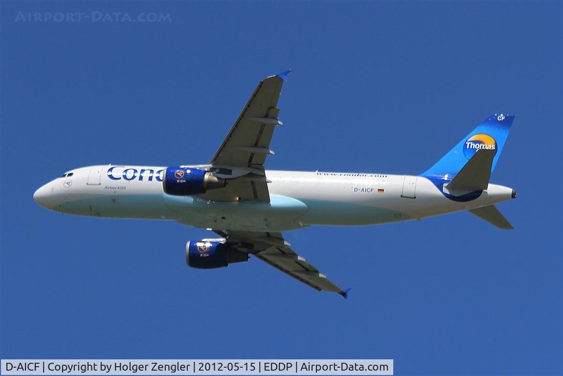 D-AICF, 1998 Airbus A320-212 C/N 0905, Condor flight 2102 has left LEJ 20 seconds ago on rwy 26R....