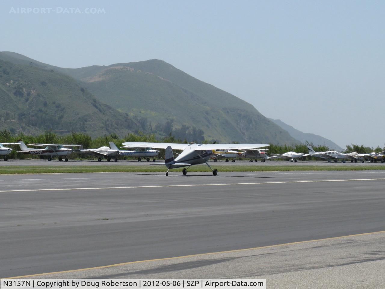 N3157N, 1947 Cessna 120 C/N 13415, 1947 Cessna 120, Continental C85 85 Hp, landing roll Rwy 22