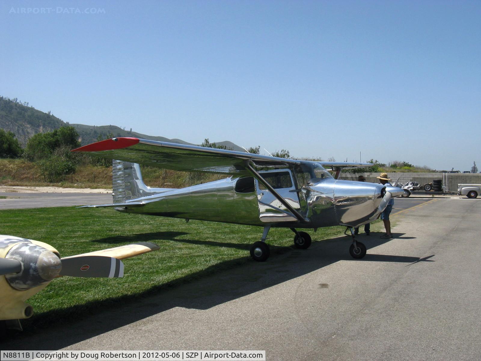 N8811B, 1957 Cessna 172 C/N 36511, 1957 Cessna 172 SKYHAWK, Continental O-300 145 Hp straight tail, highly polished visitor