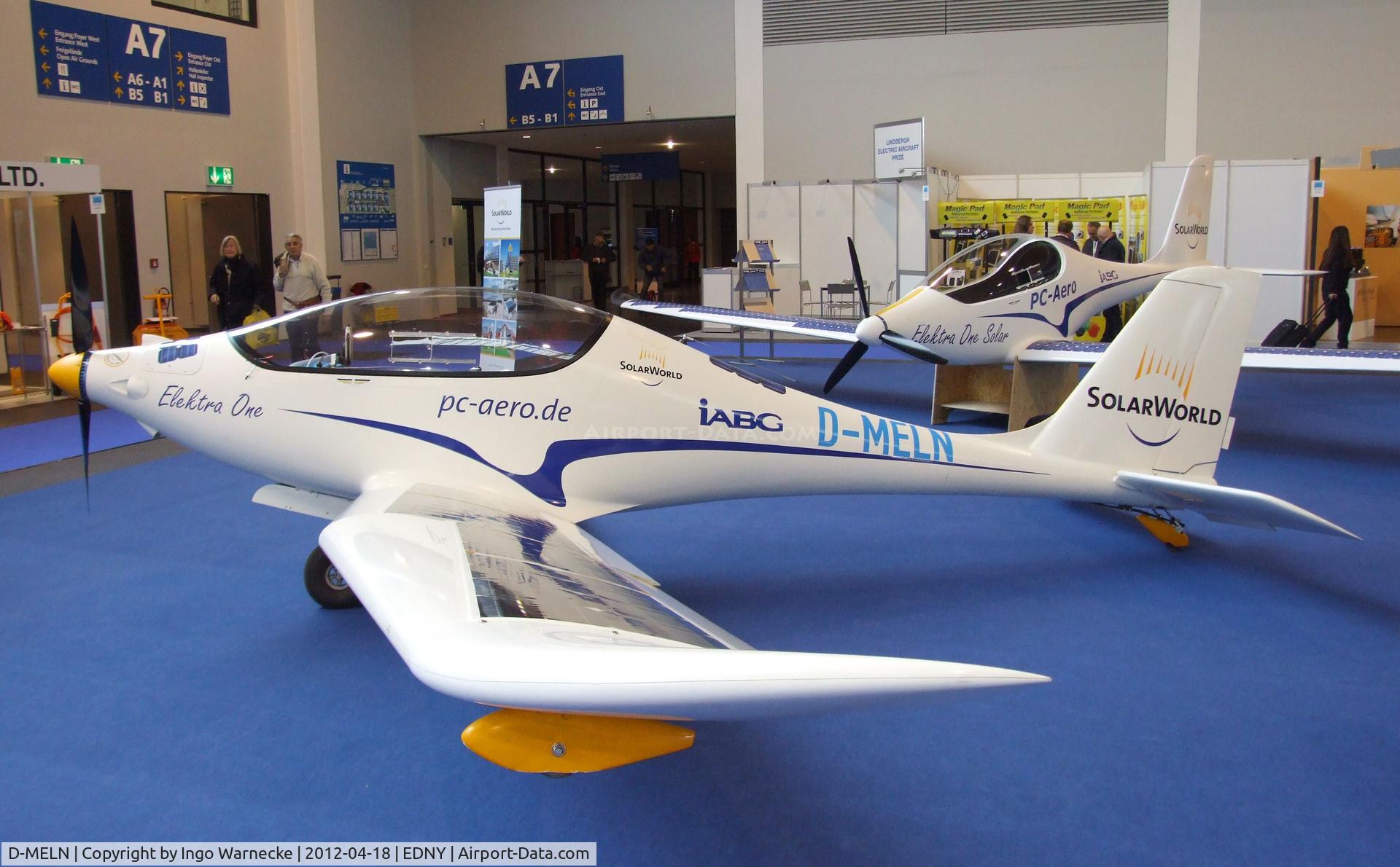 D-MELN, PC-Aero Elektra One C/N 01, PC-Aero Elektra One with electric motor at the AERO 2012, Friedrichshafen