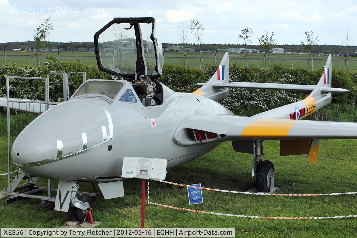 XE856, 1954 De Havilland DH-115 Vampire T.11 C/N 15596, At Bournemouth Aviation Museum