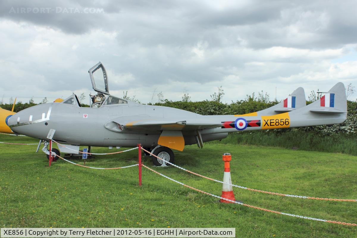 XE856, 1954 De Havilland DH-115 Vampire T.11 C/N 15596, At Bournemouth Aviation Museum