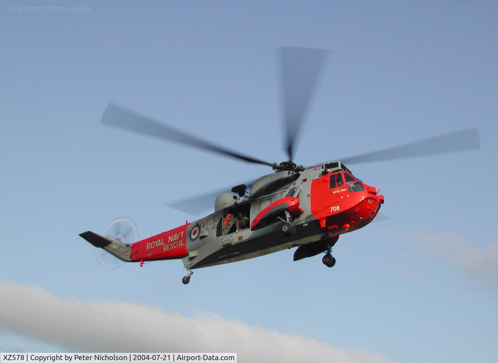 XZ578, 1976 Westland Sea King HU.5SAR C/N WA846, Sea King HU.5SAR, callsign Rescue 177, of 771 Squadron as seen over Carlisle in the Summer of 2004.