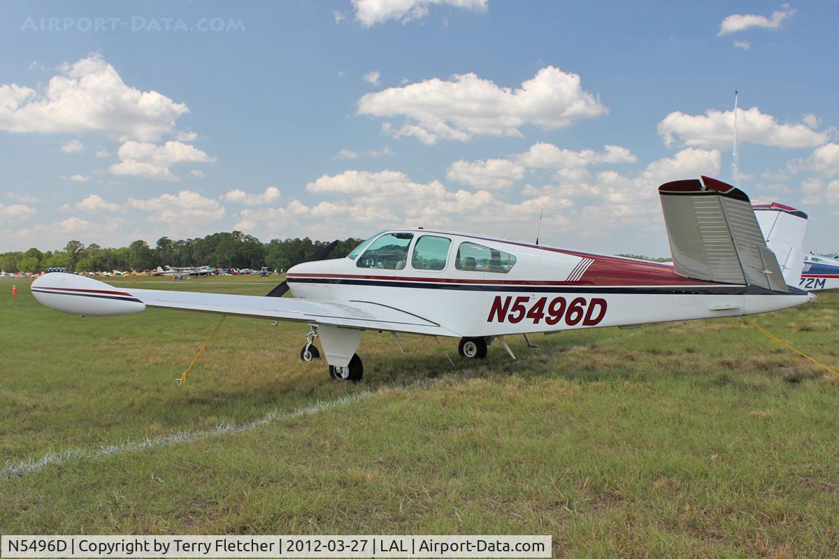 N5496D, 1957 Beech H35 Bonanza C/N D-5263, At 2012 Sun N Fun