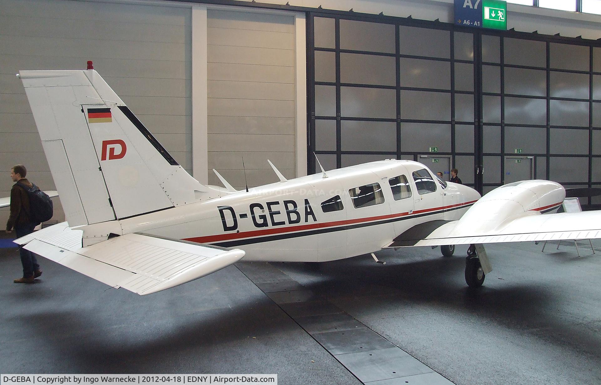 D-GEBA, 1976 Piper PA-34-200T II C/N 347670179, Piper PA-34-200T Seneca II at the AERO 2012, Friedrichshafen