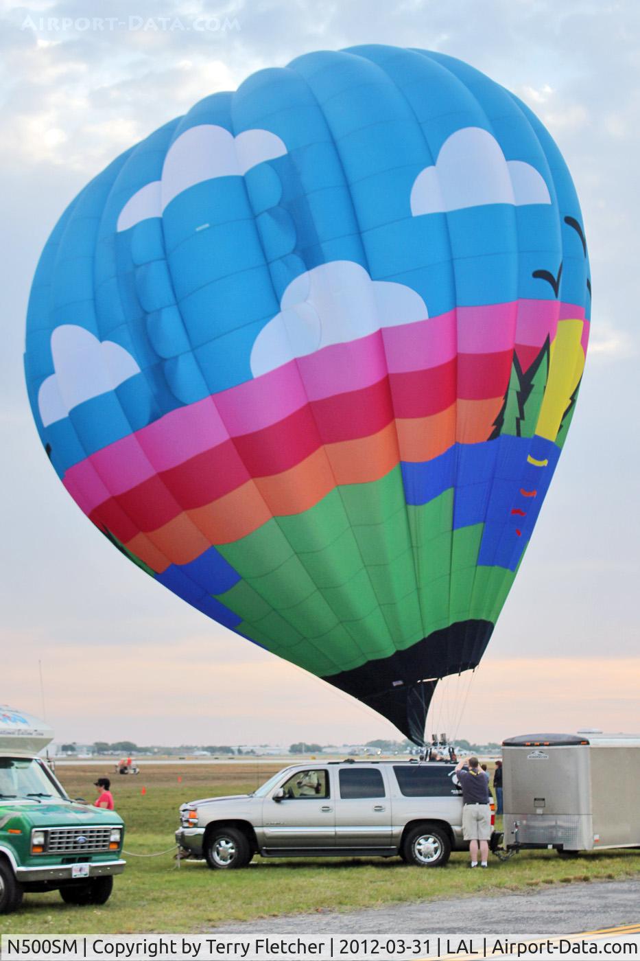 N500SM, Cameron Balloons Us A-120 C/N 6625, The wind was too strong to allow the full inflation and mass take-off of the balloons at 2012 Sun n Fun