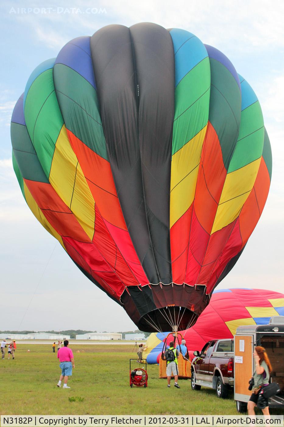 N3182P, Balloon Works FIREFLY 7-15 C/N F7-892, The wind was too strong to allow the full inflation and mass take-off of the balloons at 2012 Sun n Fun