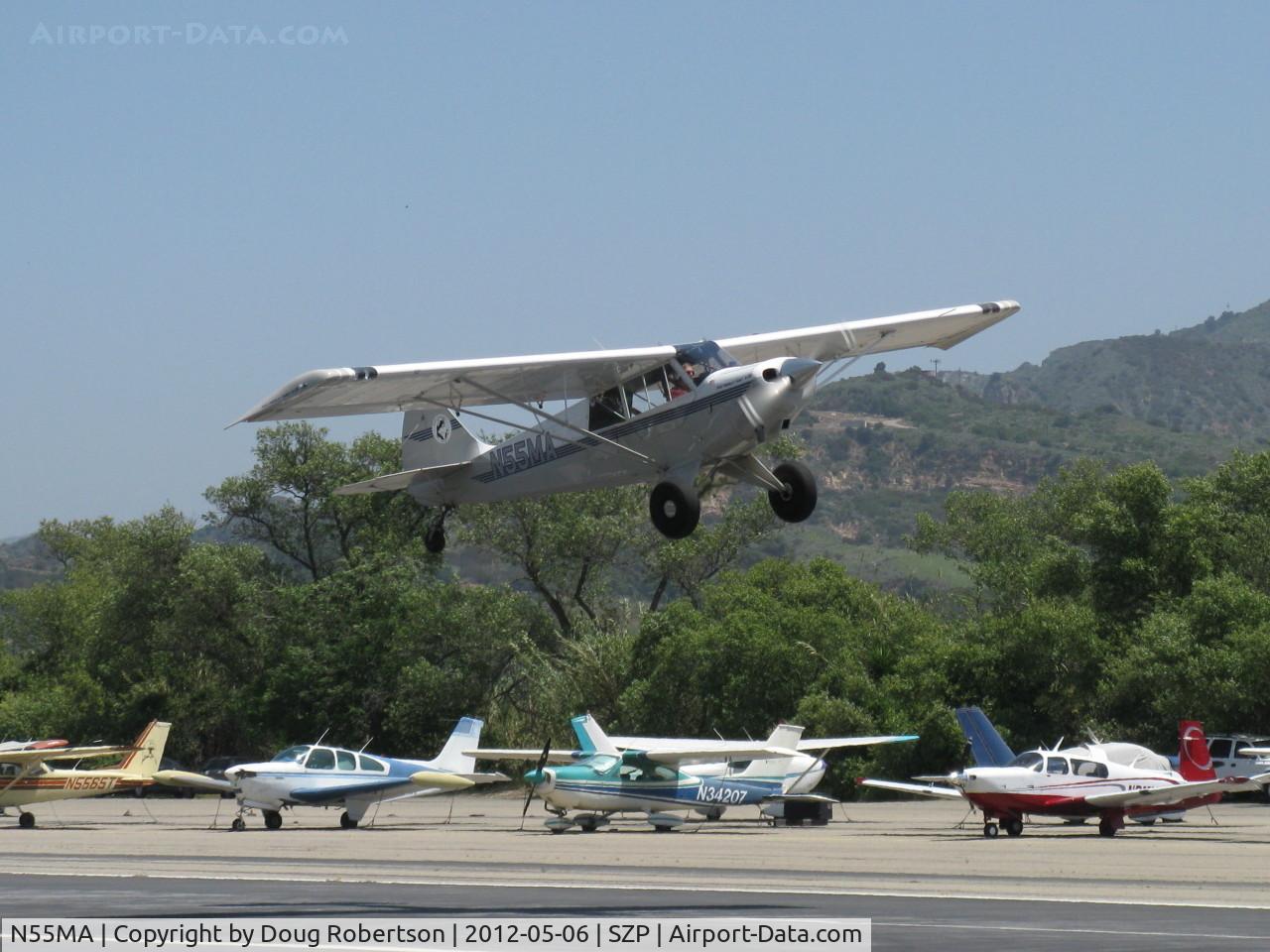 N55MA, 2005 Aviat A-1B Husky C/N 2316, 2005 Aviat A-1B HUSKY. Lycoming O-360 180 Hp, takeoff climb Rwy 22