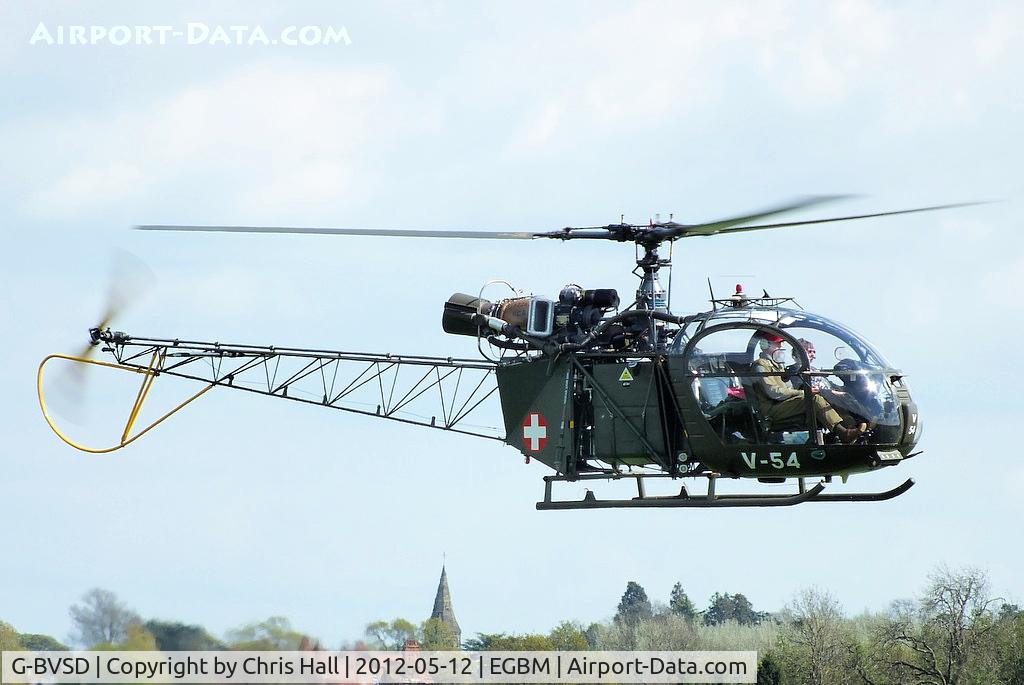 G-BVSD, 1964 Sud SE-3130 Alouette II C/N 1897, departing back to Gloucestershire