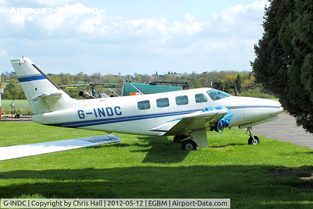 G-INDC, 1982 Cessna T303 Crusader C/N T303-00122, visitor from Welshpool,in for some maintainance