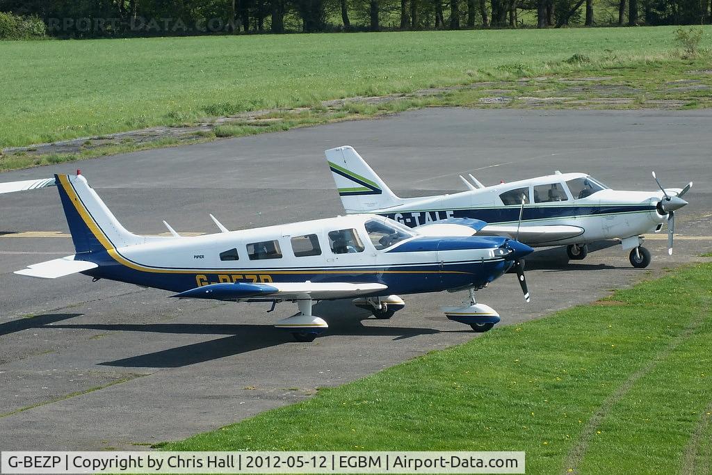 G-BEZP, 1977 Piper PA-32-300 Cherokee Six Cherokee Six C/N 32-7740087, parked alongside G-TALF, Tatenhill Aviation's PA-24