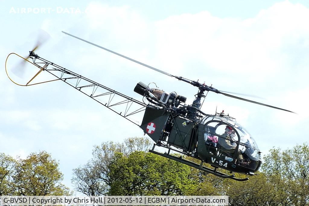 G-BVSD, 1964 Sud SE-3130 Alouette II C/N 1897, departing back to Gloucestershire after posing for photo's