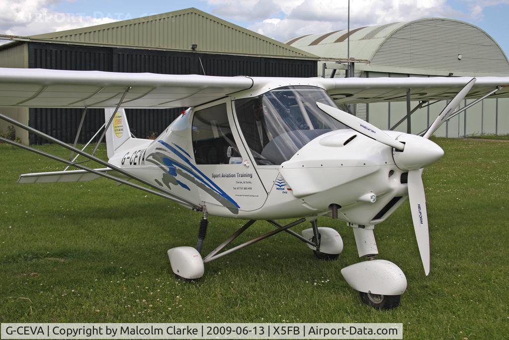 G-CEVA, 2007 Comco Ikarus C42 FB80 C/N 0709-6915, Ikarus C42 FB80, Fishburn Aifield, June 2009.