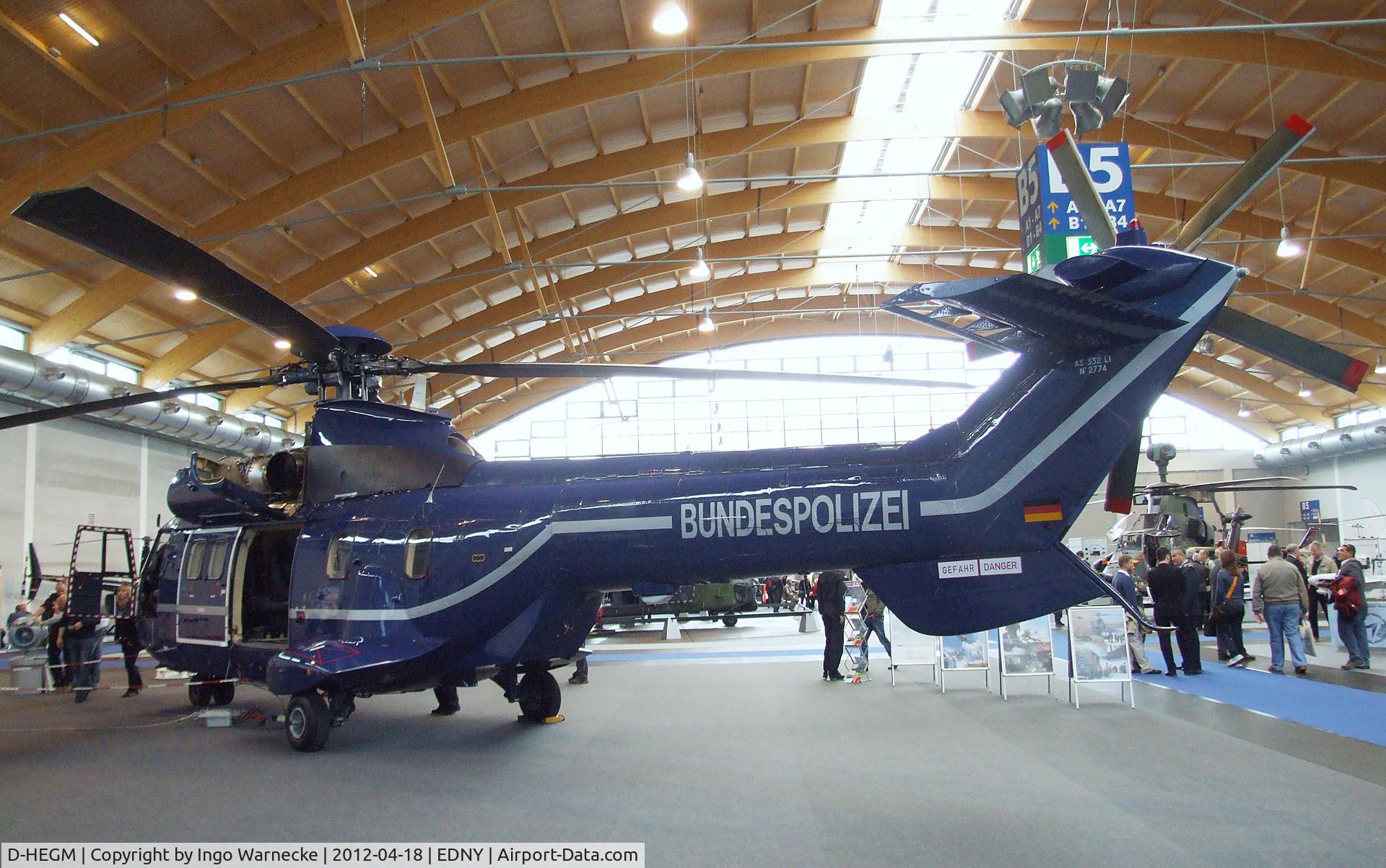 D-HEGM, Eurocopter AS-332L-1 Super Puma C/N 2774, Aerospatiale AS.332L1 Super Puma of the German federal police (Bundespolizei) at the AERO 2012, Friedrichshafen