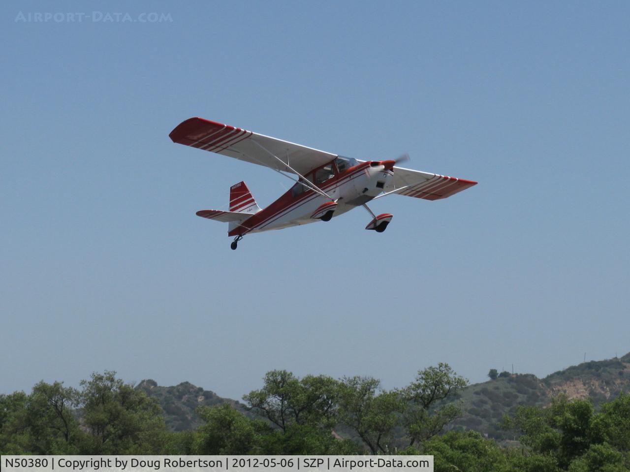 N50380, 1979 Bellanca 7ECA Citabria Citabria C/N 1291-79, 1979 Bellanca 7ECA CITABRIA, Lycoming O-235 115 Hp, takeoff climb Rwy 22