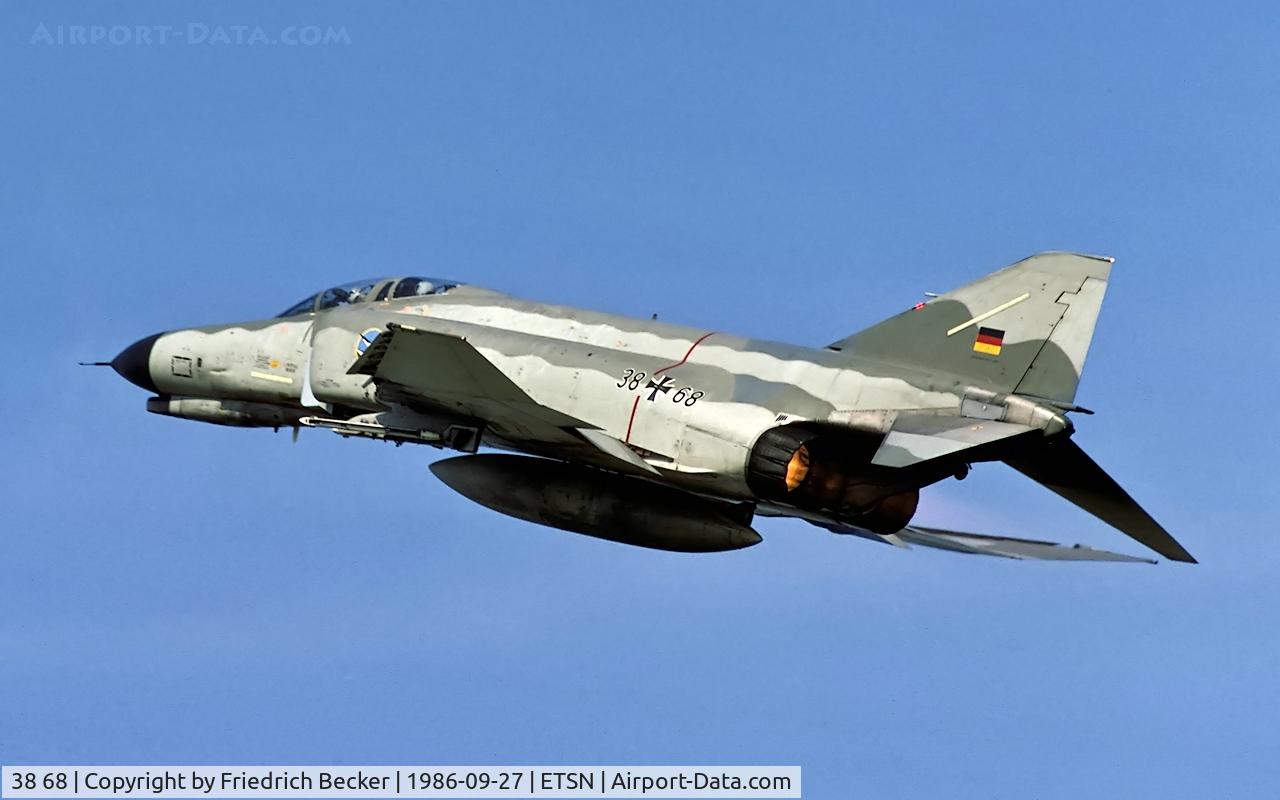 38 68, 1972 McDonnell Douglas F-4F Phantom II C/N 4786, take off from Fliegerhorst Neuburg