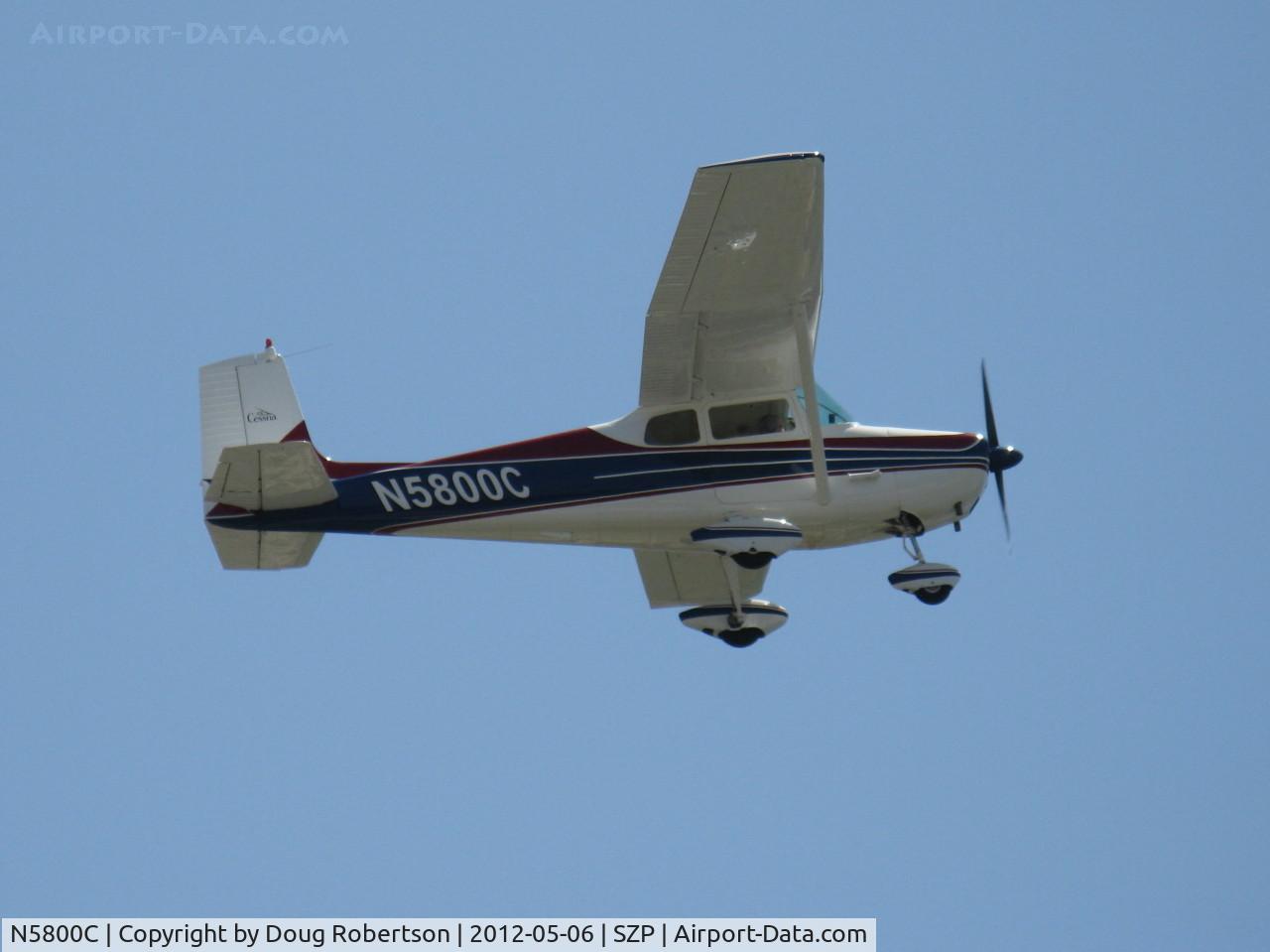 N5800C, 1957 Cessna 172 Skyhawk C/N 36435, 1957 Cessna 172, Continental O-300 145 Hp six cylinder, takeoff climb Rwy 22