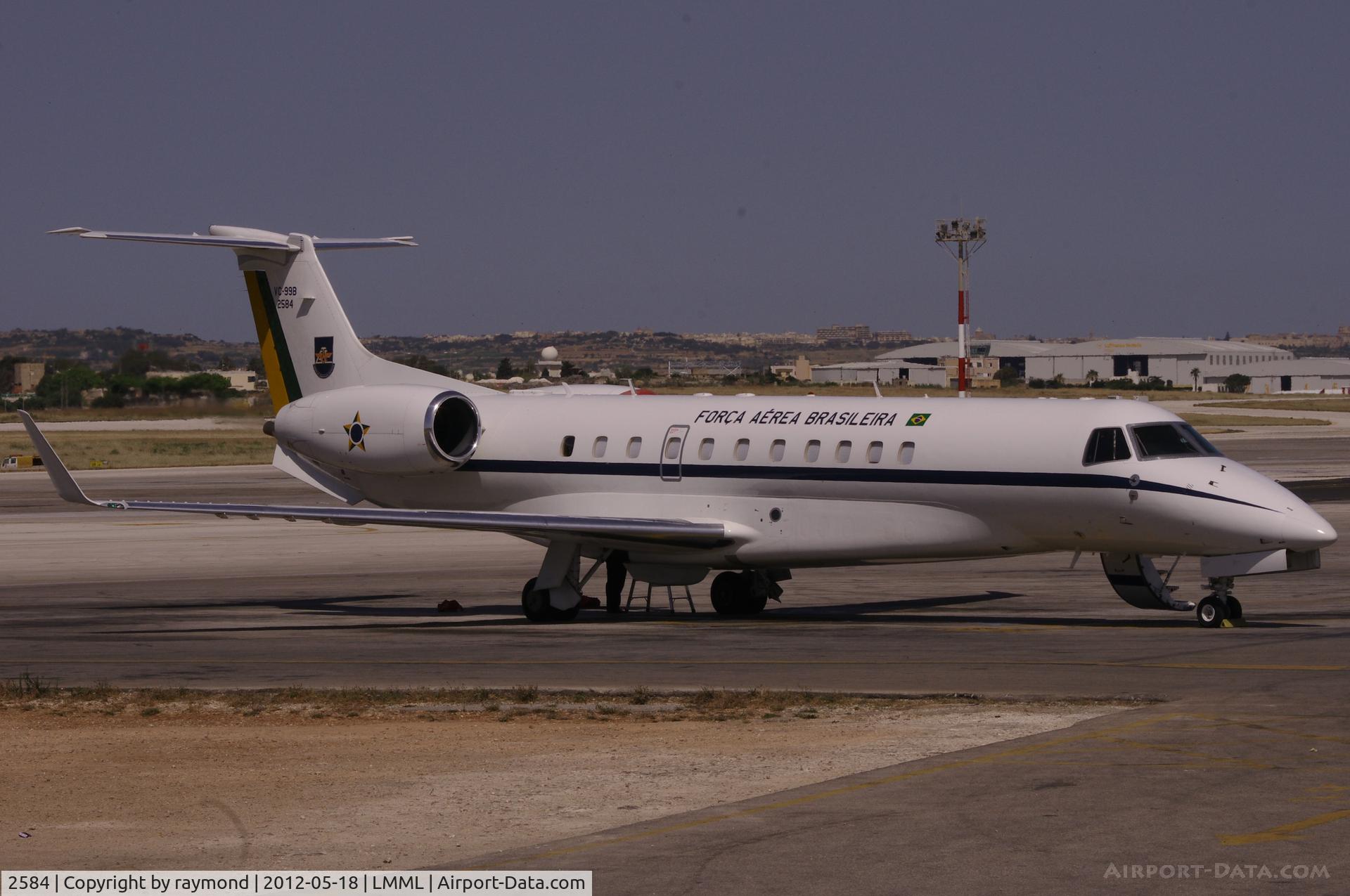 2584, 2008 Embraer VC-99B (EMB-135BJ) C/N 14500997, VC-99B 2584 belonging to the Brazilian Air Force seen in Malta for a tech-stop.