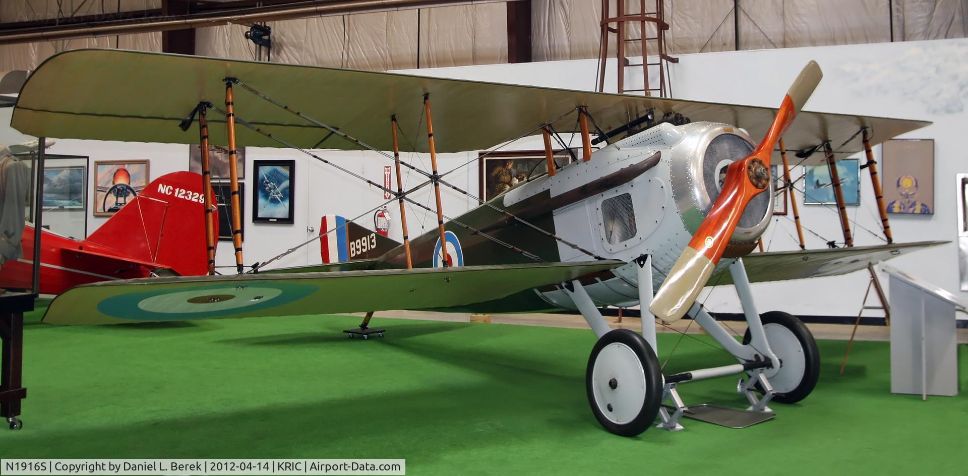 N1916S, 1917 SPAD S-VII C/N B9913, This wonderful replica is on view at the excellent Virginia Aviation Museum.