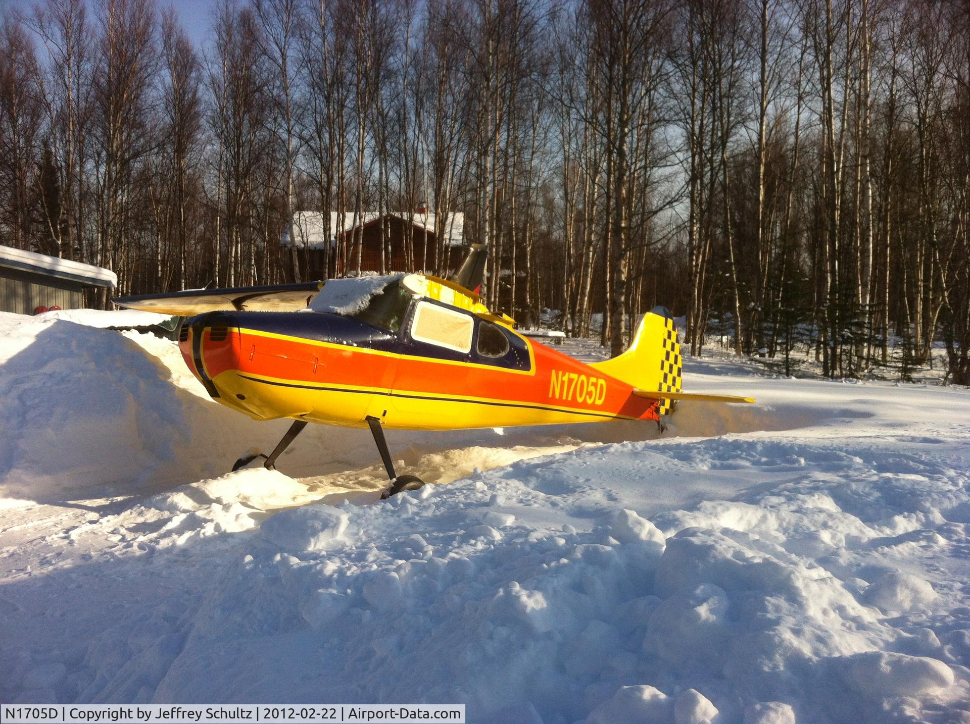 N1705D, 1951 Cessna 170A C/N 20148, Being repainted in Wasilla