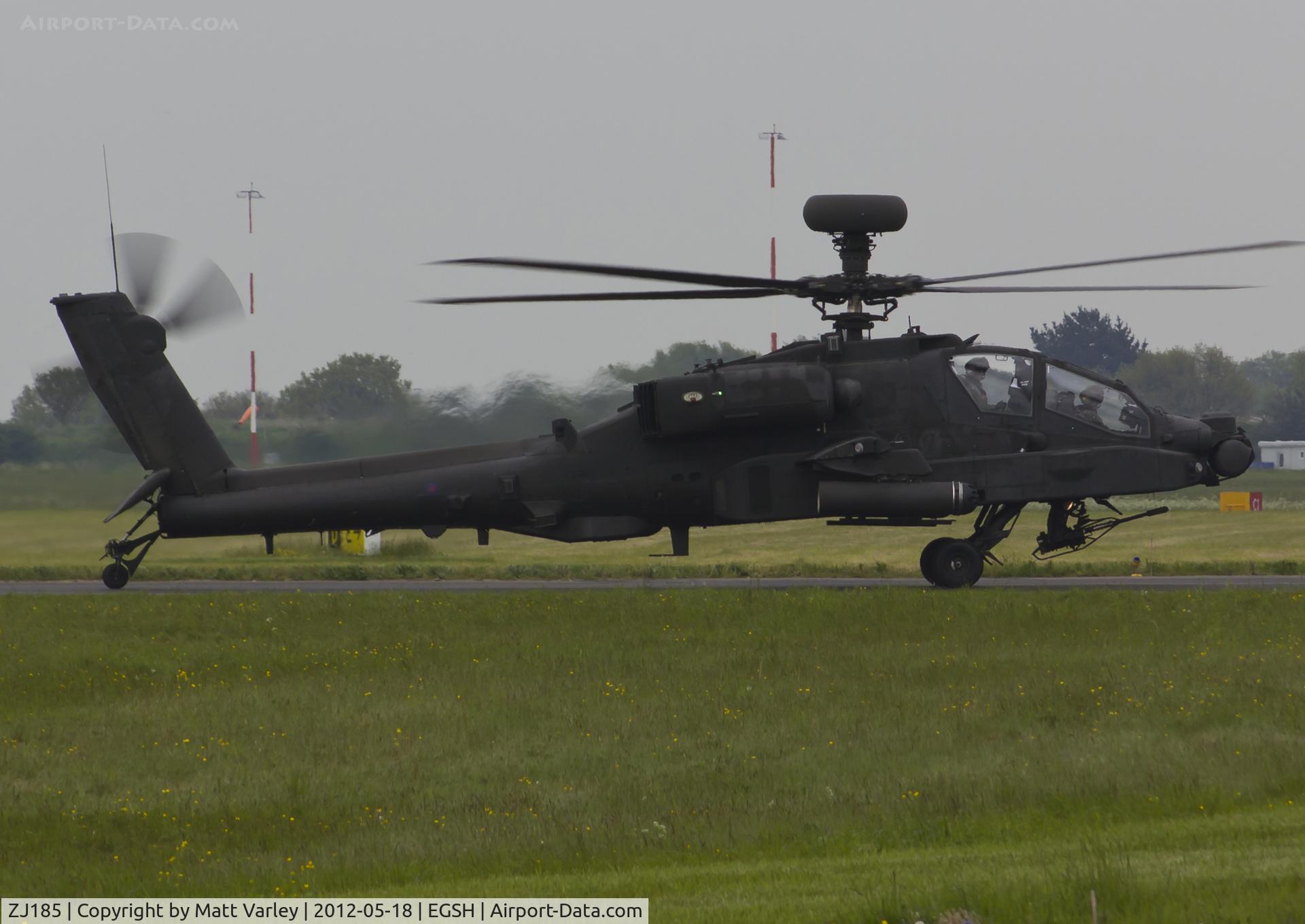 ZJ185, Westland Apache AH.1 C/N DU020/WAH020, Arriving at SaxonAir for fuel.