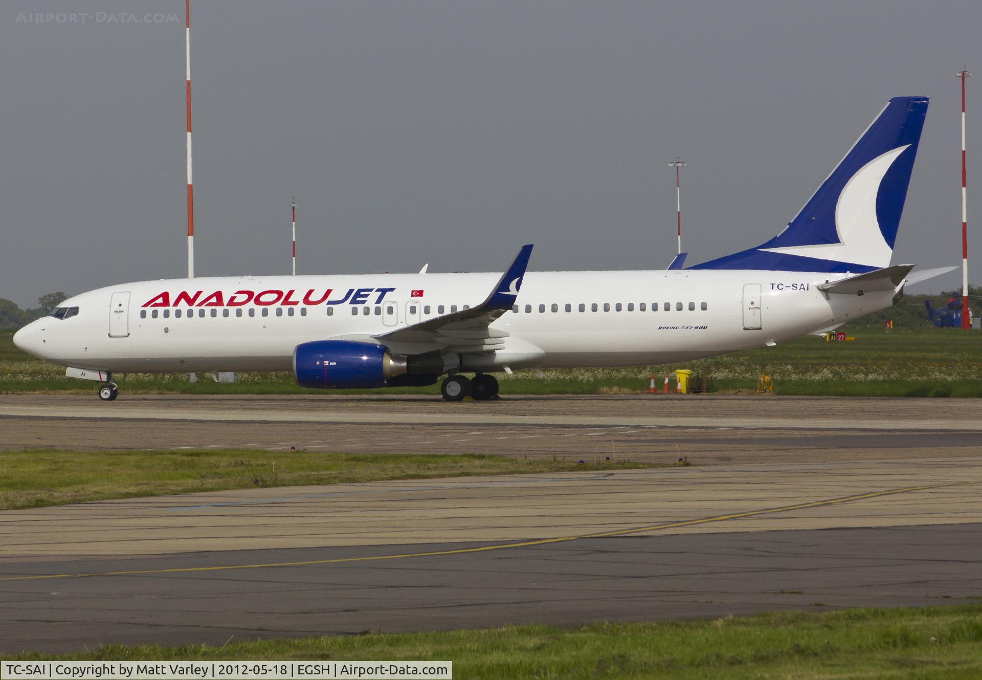 TC-SAI, 2005 Boeing 737-8AS C/N 33818, Sat on stand 8 after spray into Anadolujet C/S.