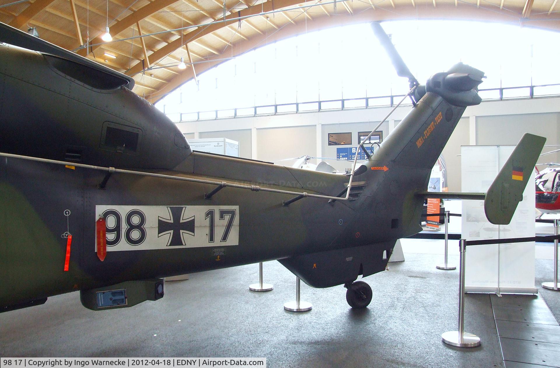 98 17, Eurocopter EC-665 Tiger UHT C/N 1013/UHT13, Eurocopter EC665 Tiger UHT of the German armed forces flight test establishment (Wehrtechnische Dienststelle 61) at the AERO 2012, Friedrichshafen