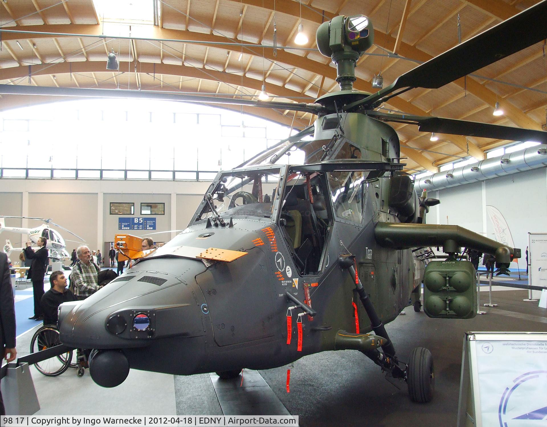 98 17, Eurocopter EC-665 Tiger UHT C/N 1013/UHT13, Eurocopter EC665 Tiger UHT of the German armed forces flight test establishment (Wehrtechnische Dienststelle 61) at the AERO 2012, Friedrichshafen