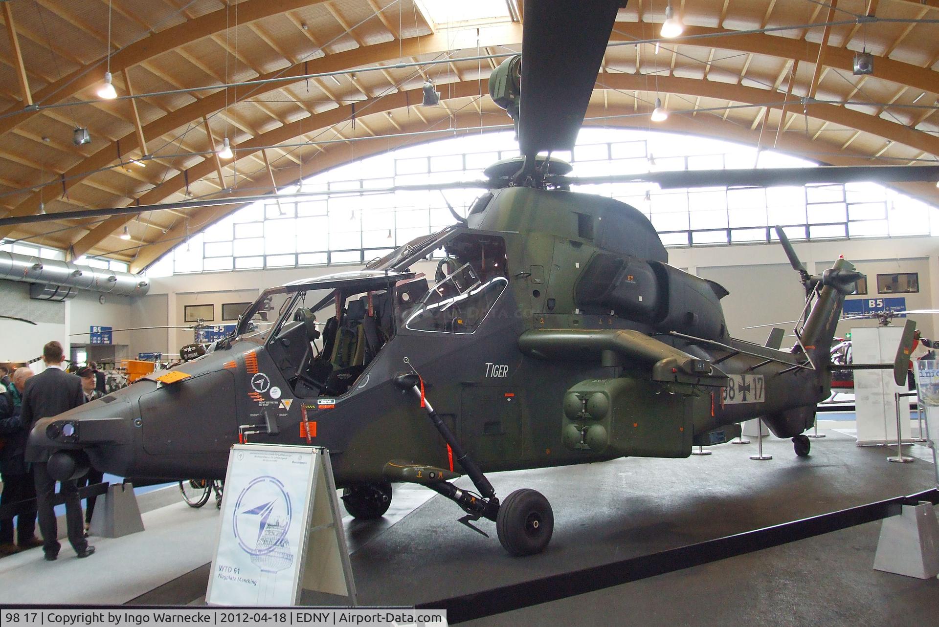 98 17, Eurocopter EC-665 Tiger UHT C/N 1013/UHT13, Eurocopter EC665 Tiger UHT of the German armed forces flight test establishment (Wehrtechnische Dienststelle 61) at the AERO 2012, Friedrichshafen