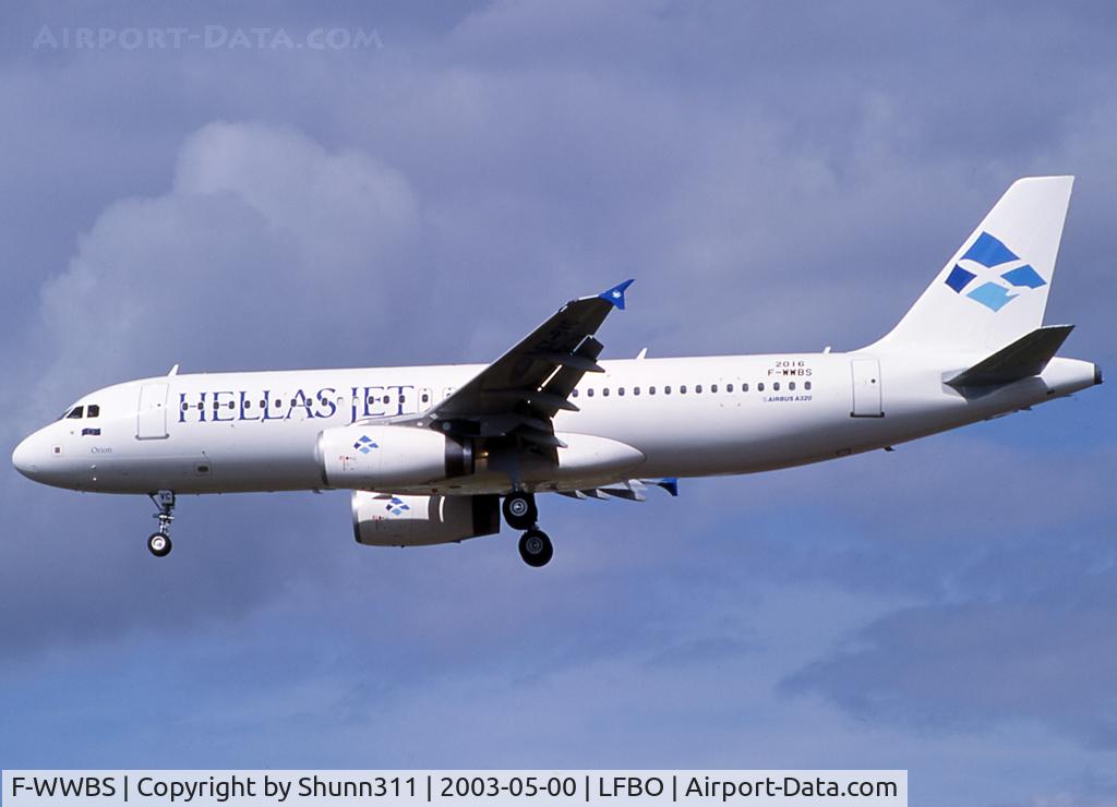 F-WWBS, 2003 Airbus A320-232 C/N 2016, C/n 2016 - To be SX-BVC
