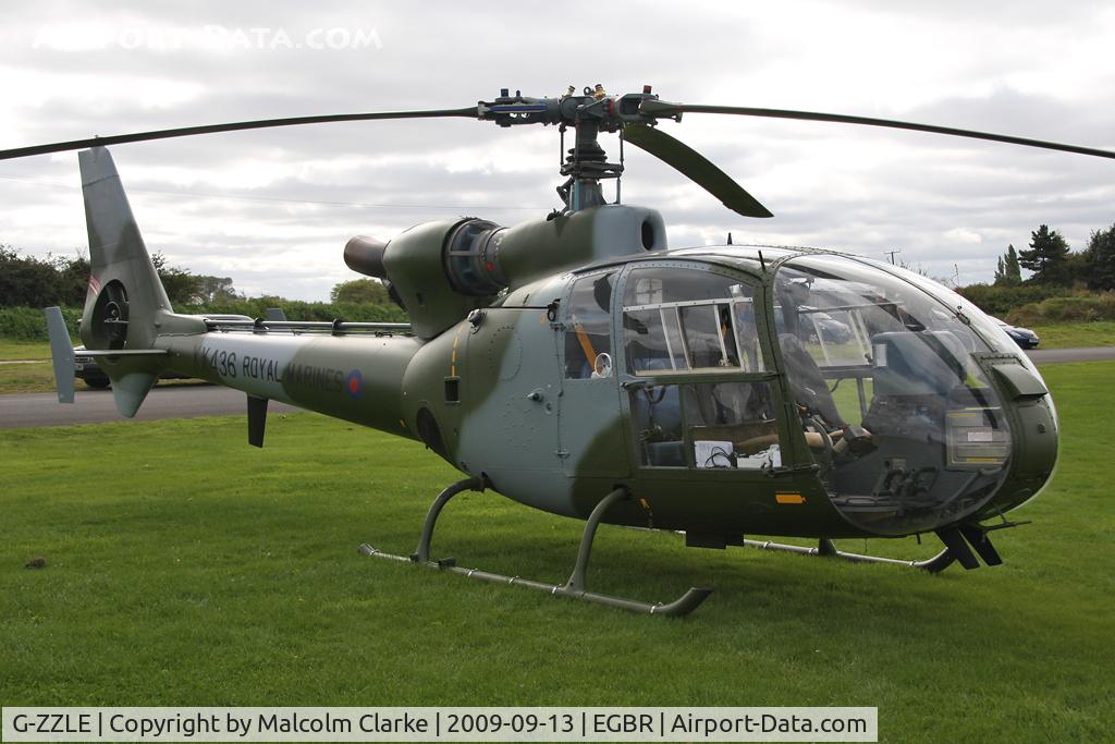 G-ZZLE, 1976 Westland SA-341C Gazelle HT2 C/N WA1402, Aerospatiale SA-341C Gazelle HT-2, Breighton Airfield, September 2009.