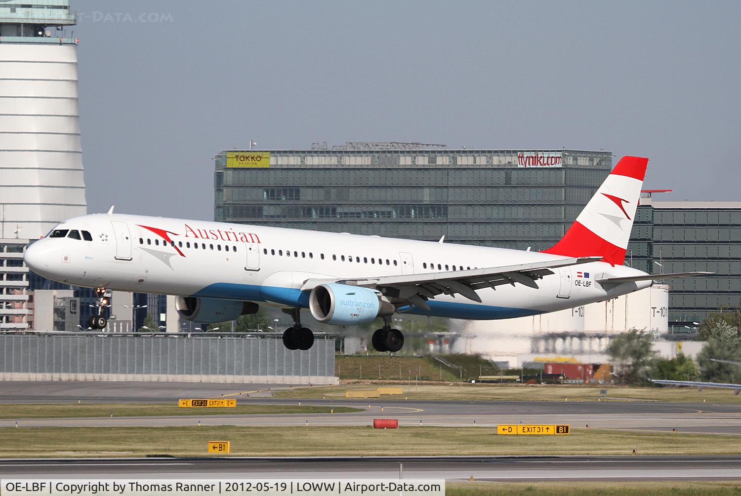 OE-LBF, 2001 Airbus A321-211 C/N 1458, Austrian Airlines Airbus A321