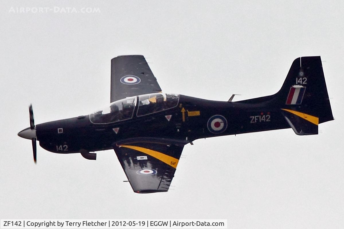 ZF142, 1988 Short S-312 Tucano T1 C/N S008/T8, One of 20 Tucanos that flew over Luton threshold - after finishing a Queens Diamond Jubilee Flypast at Windsor