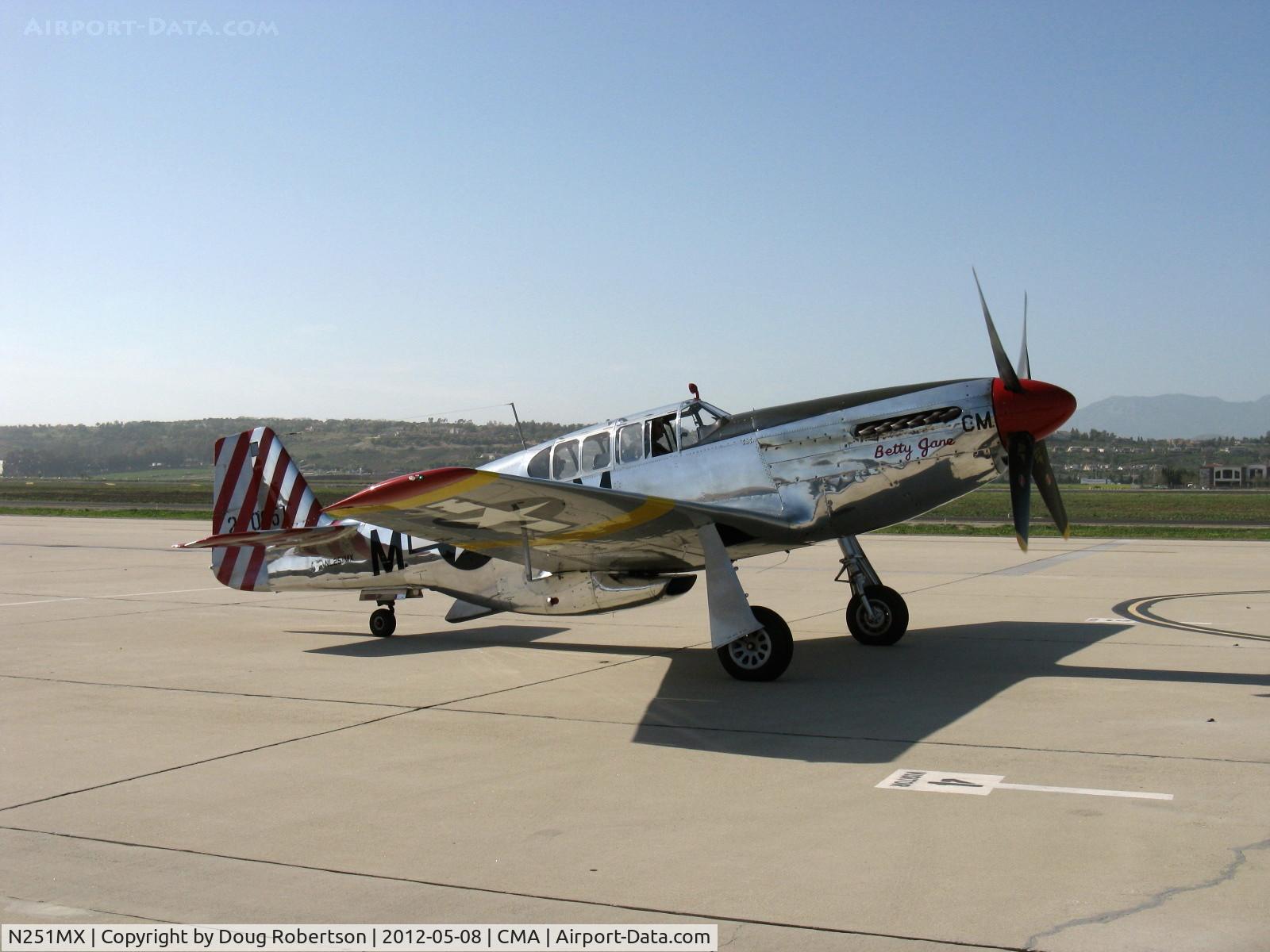 N251MX, 1943 North American P-51C-10 Mustang C/N 103-22730, 1943 North American TP-51C-10 MUSTANG 'Betty Jane', Packard Liberty/RR V-1650 1,380 Hp, mod. for tandem dual control, World's SOLE REMAINING EXAMPLE of just five TP-51Cs built, taxi