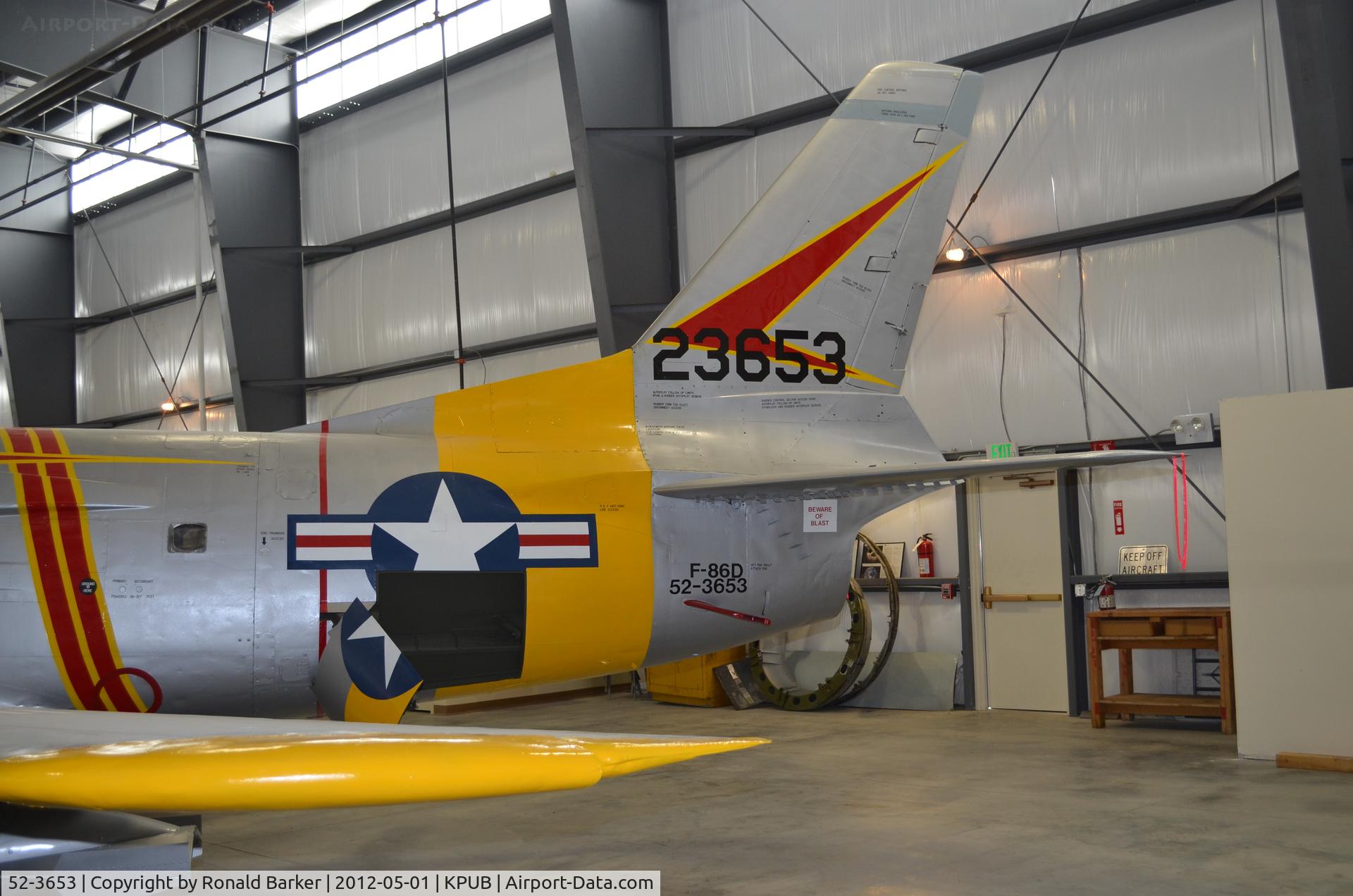 52-3653, 1952 North American F-86D Sabre C/N 190-56, Weisbrod Museum Pueblo