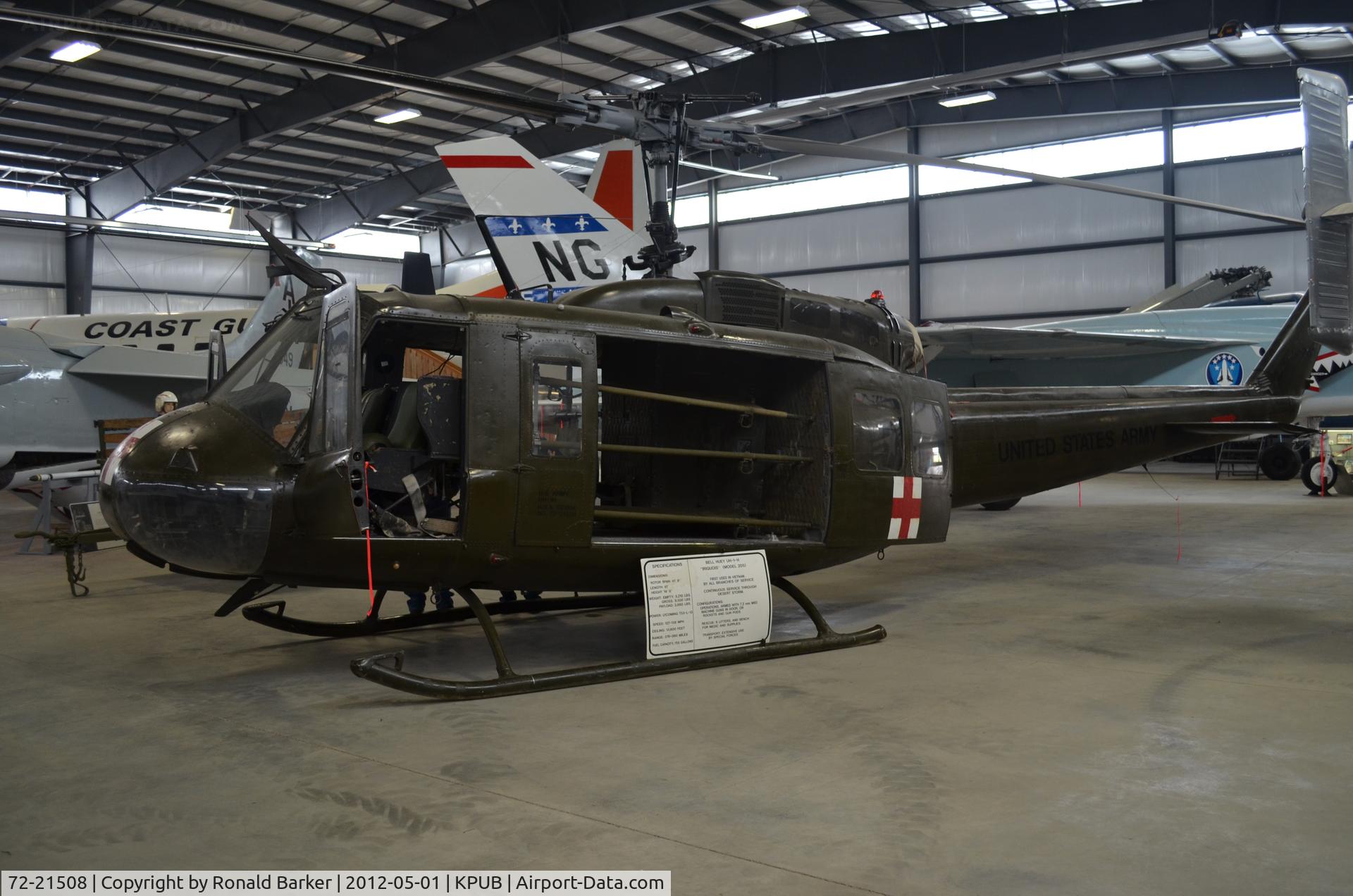 72-21508, 1972 Bell UH-1H Iroquois C/N 13207, Weisbrod Museum Pueblo
