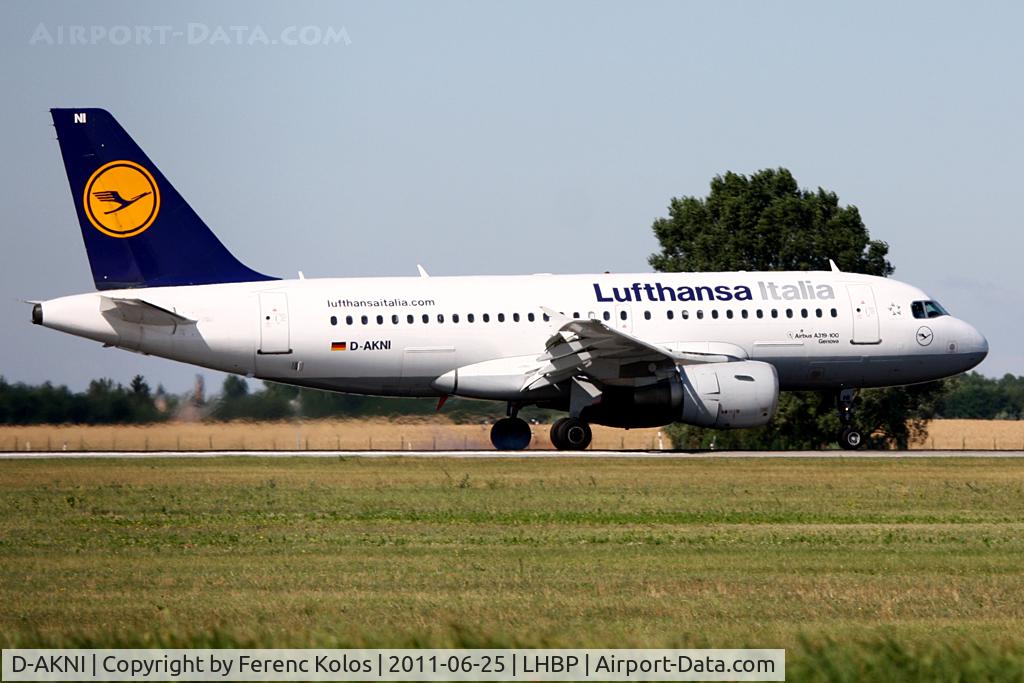 D-AKNI, 1999 Airbus A319-112 C/N 1016, Ferihegy