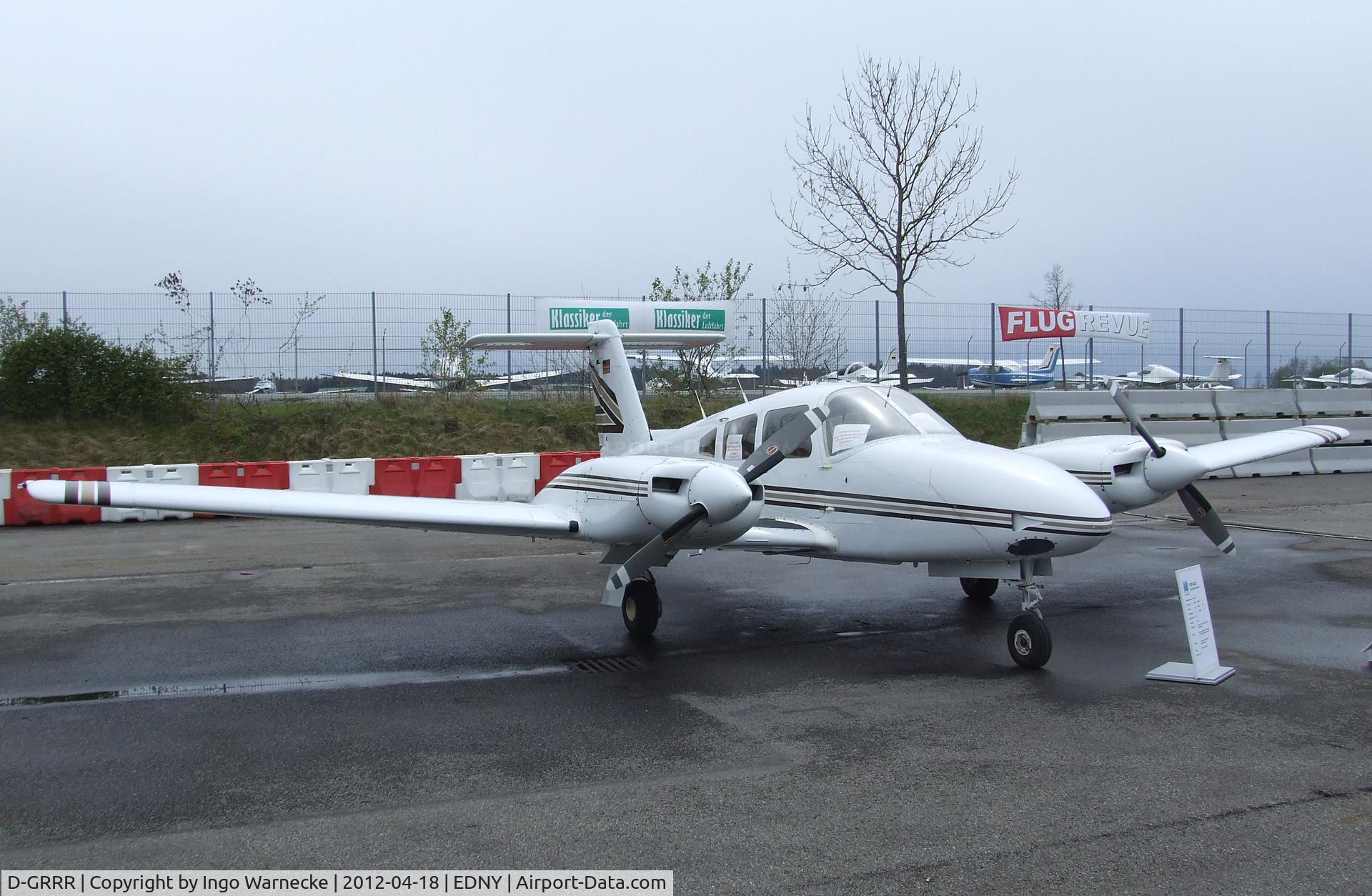 D-GRRR, Piper PA-44-180T Turbo Seminole C/N 44-8107038, Piper PA-44-180T Turbo Seminole at the AERO 2012, Friedrichshafen