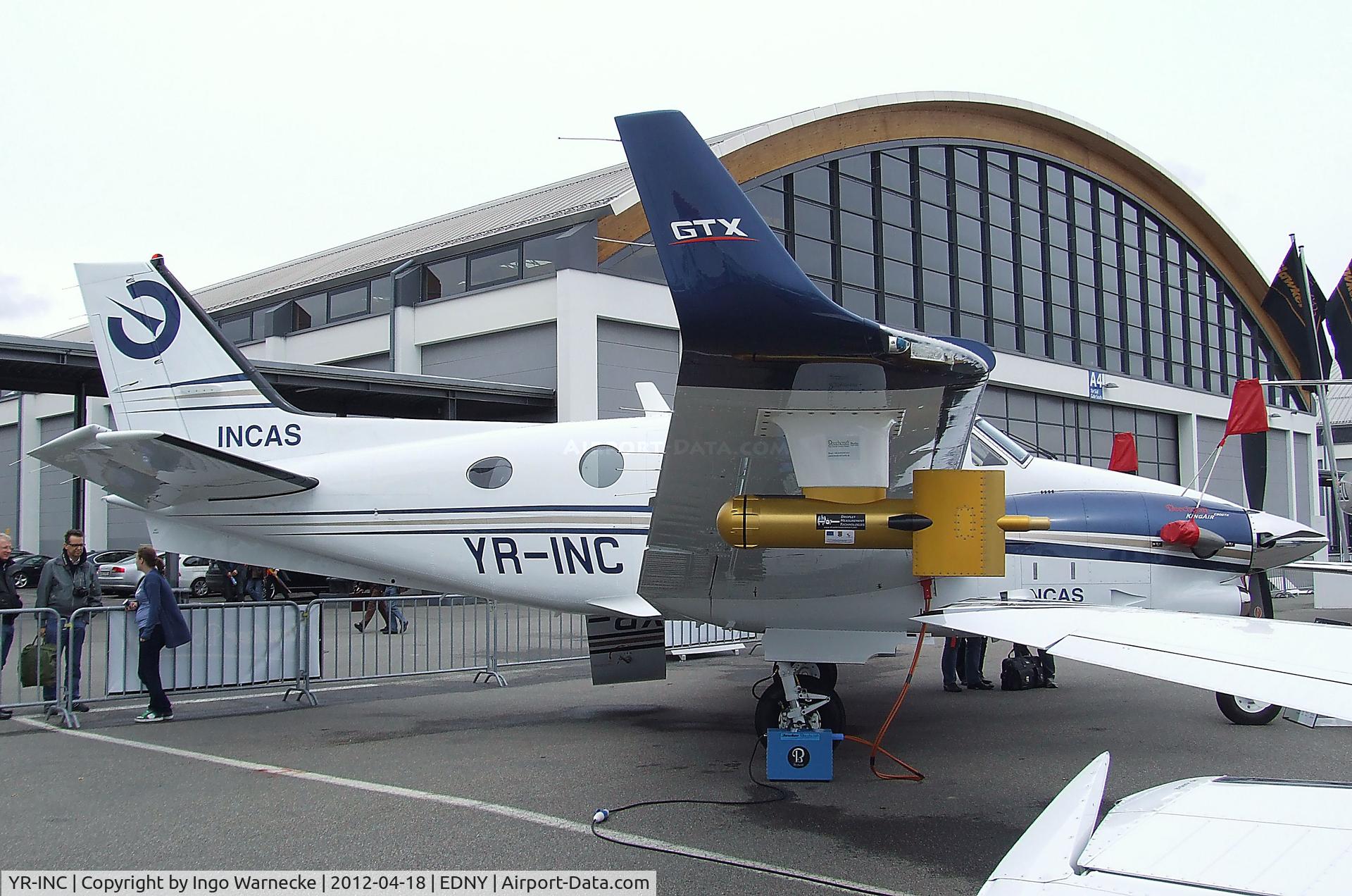 YR-INC, Beechcraft C90GTx King Air C/N LJ-2018, Beechcraft C90GTX King Air meteorological research aircraft of INCAS at the AERO 2012, Friedrichshafen