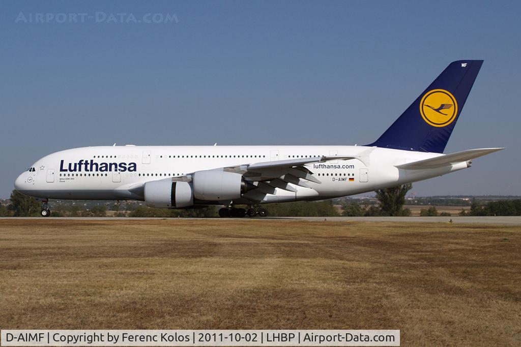 D-AIMF, 2011 Airbus A380-841 C/N 066, Ferihegy