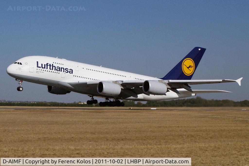 D-AIMF, 2011 Airbus A380-841 C/N 066, Ferihegy