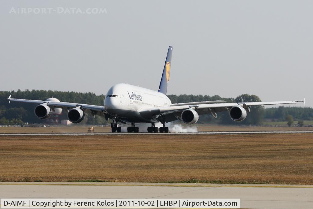 D-AIMF, 2011 Airbus A380-841 C/N 066, Ferihegy