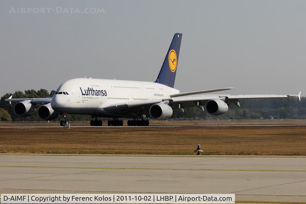 D-AIMF, 2011 Airbus A380-841 C/N 066, Ferihegy