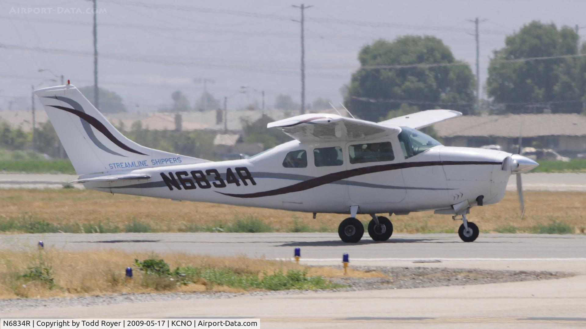 N6834R, 1966 Cessna T210G Turbo Centurion C/N T210-0234, Landing at Chino