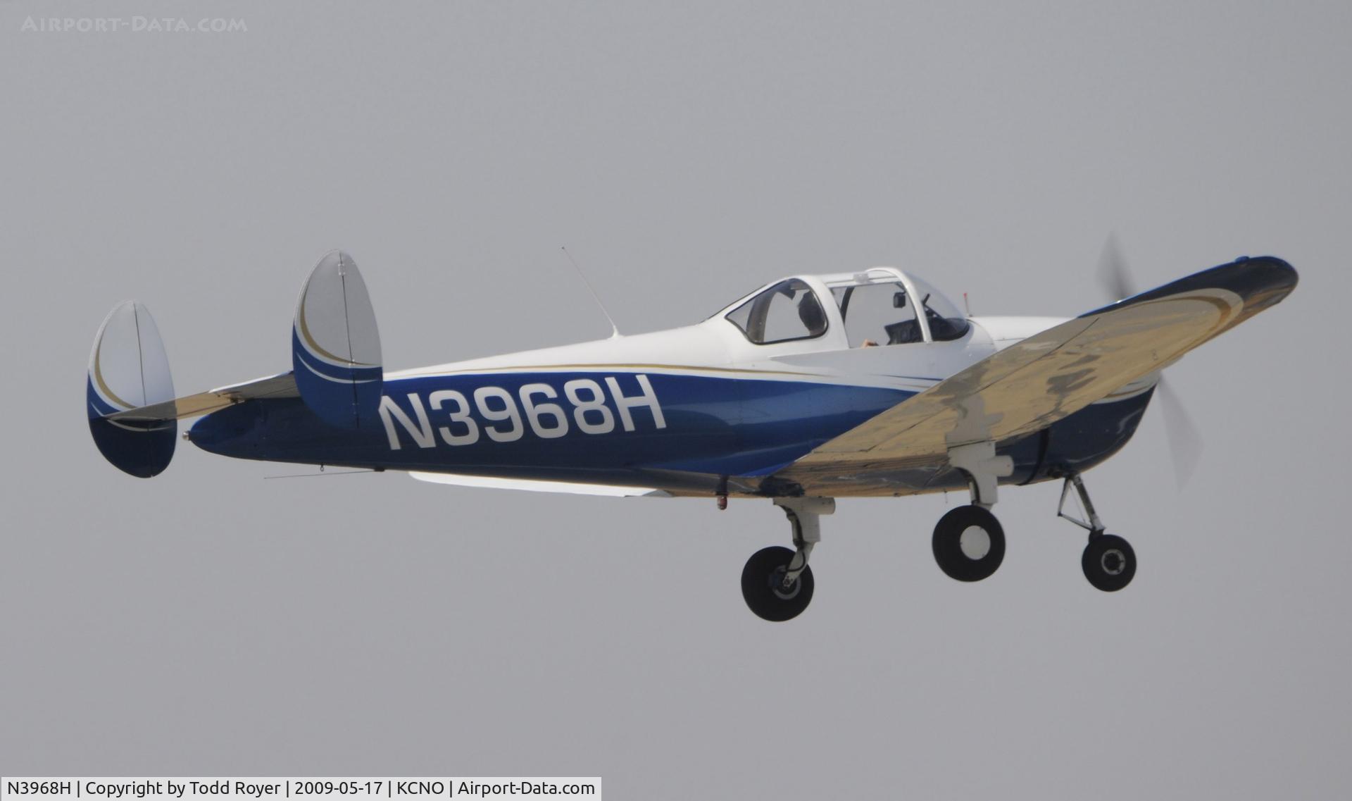 N3968H, 1947 Erco 415CD Ercoupe C/N 4669, Departing Chino