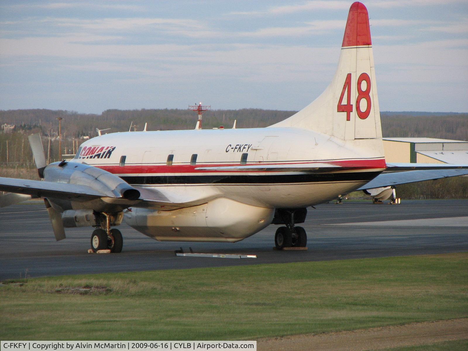 C-FKFY, 1953 Convair 580(AT) C/N 129, Taken in June, 2009 at Lac La Biche airport
