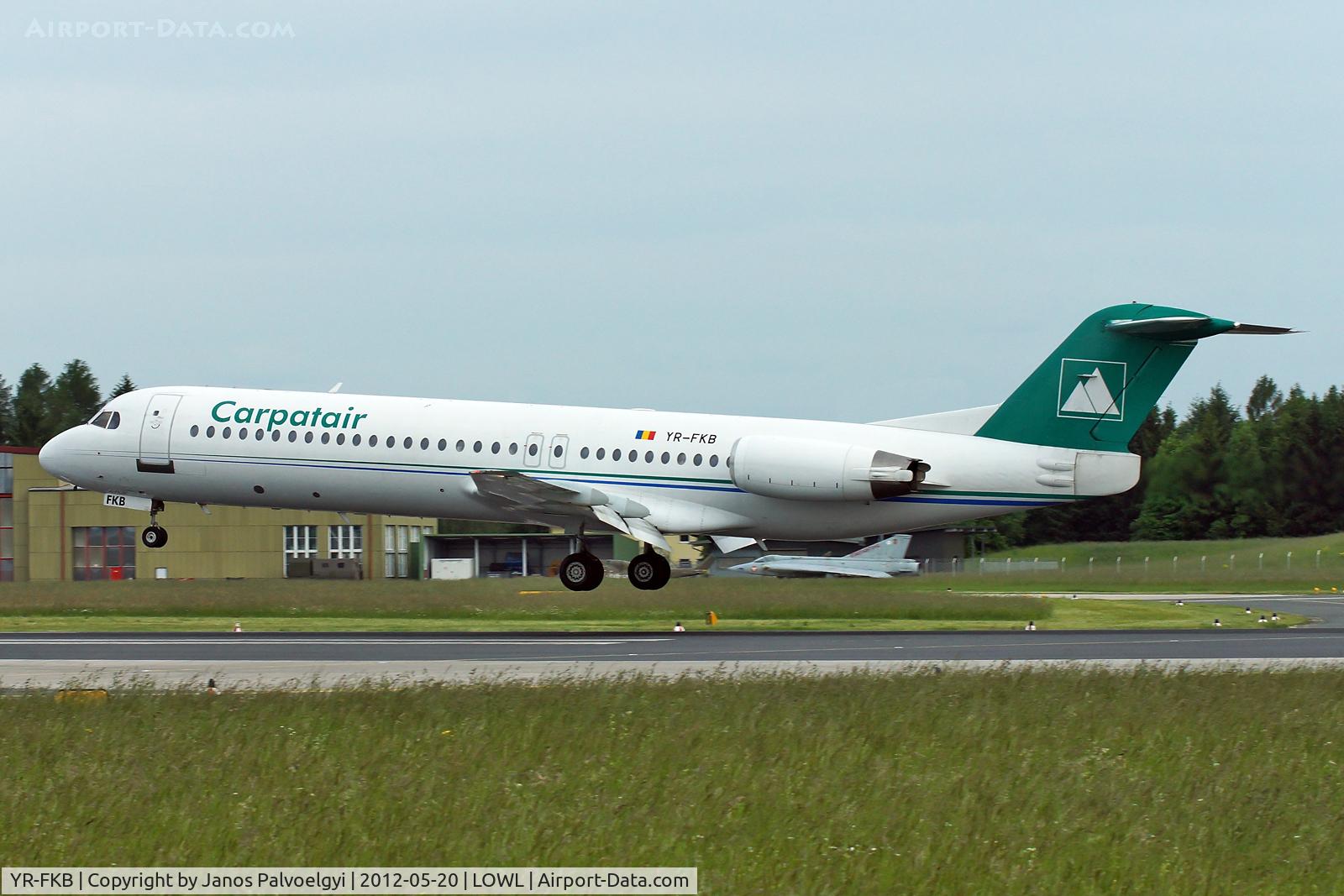 YR-FKB, 1991 Fokker 100 (F-28-0100) C/N 11369, Carpatair Fokker F-100 (F-28-0100) first landing in LOWL/LNZ