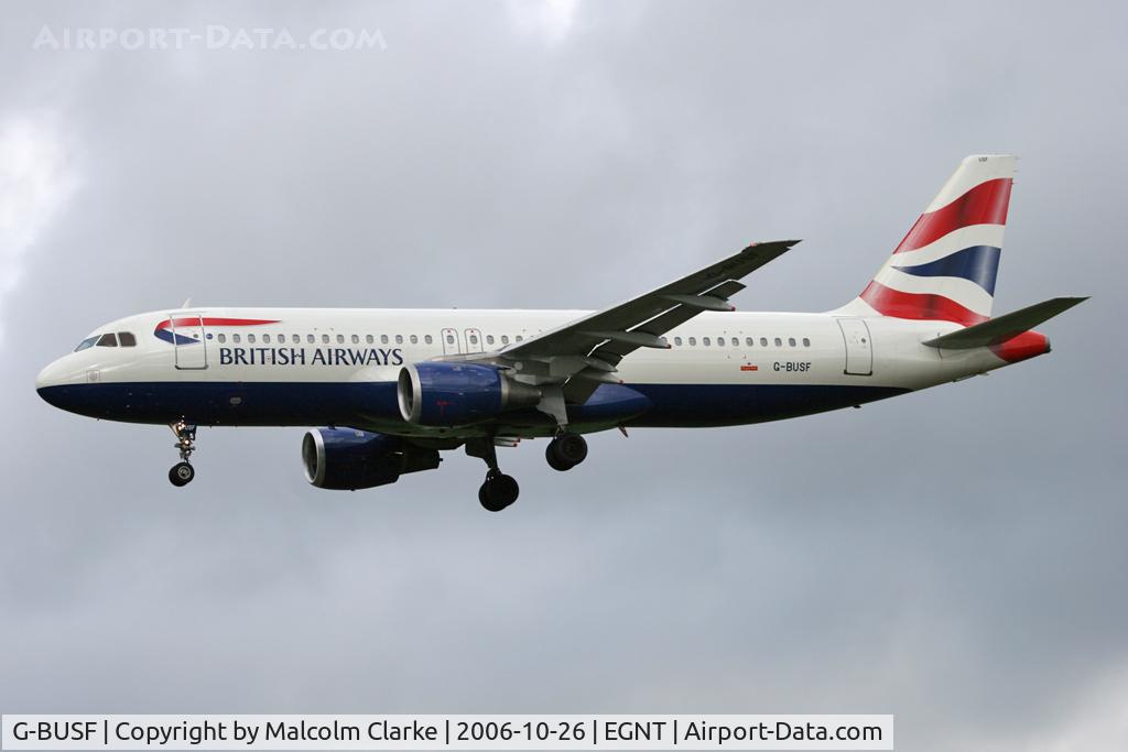 G-BUSF, 1989 Airbus A320-111 C/N 018, Airbus A320-111, Newcastle Airport, October 2006.