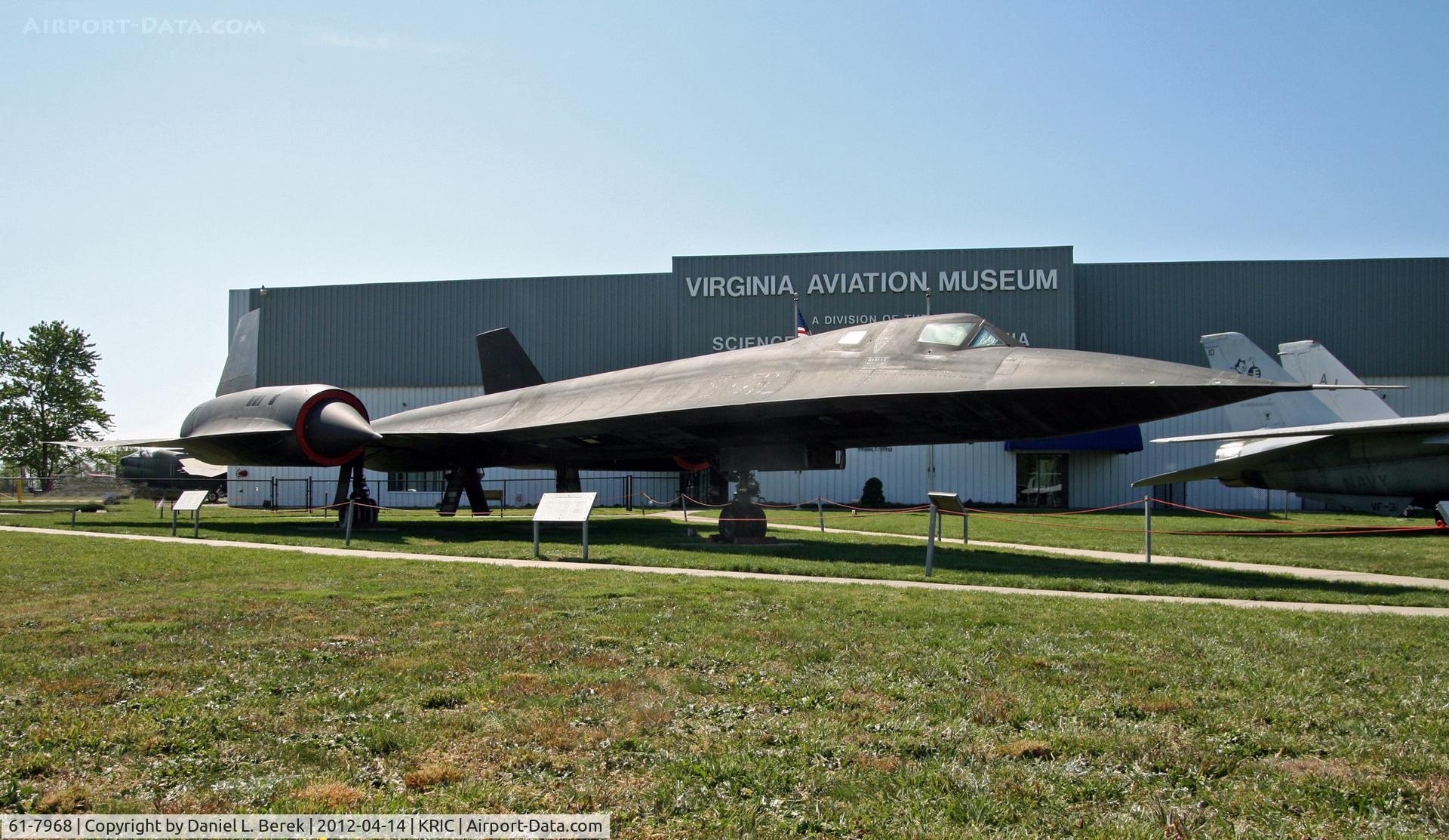61-7968, 1966 Lockheed SR-71A Blackbird C/N 2019, This sleek Blackbird stands guard at the Virginia Aviation Museum, though most of the aircraft inside are from the Golden Age.
