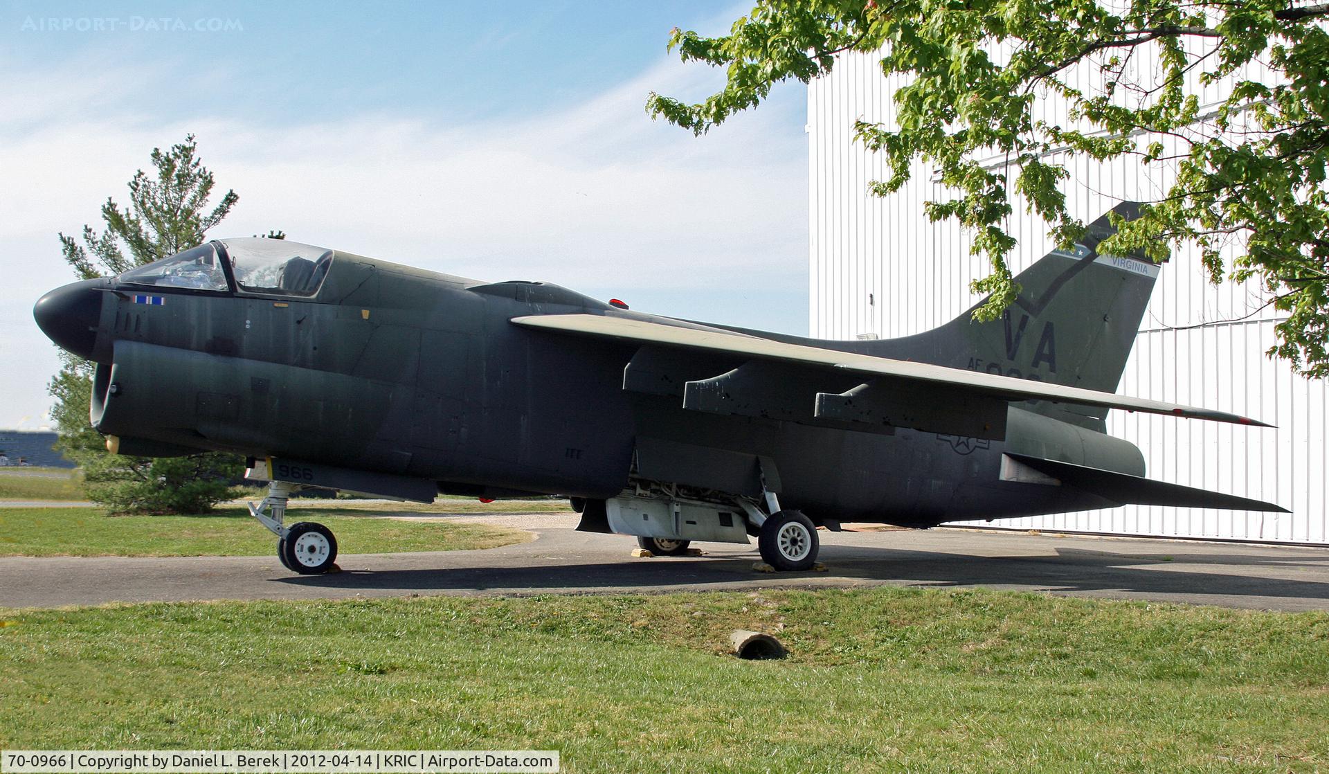 70-0966, 1970 LTV A-7D Corsair II C/N D-112, Parked at the side of the Virginia Aviation Museum is this Corsair.